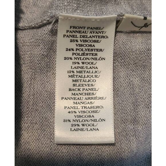 Ann Taylor metallic shimmer silver gray crew neck lightweight sweater - medium - Picture 4 of 5